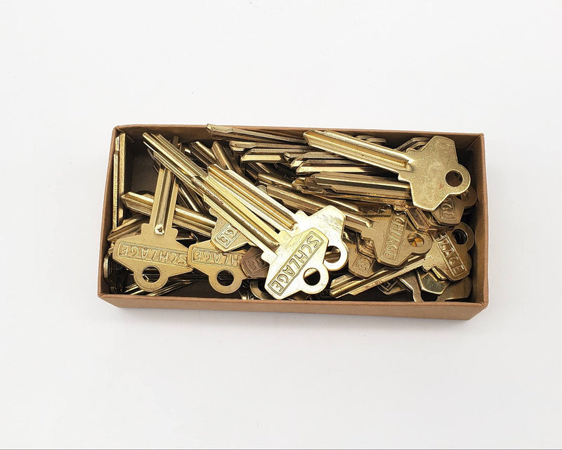 50x Schlage 35-181 Wafer Key Blanks Gold Tone USA Made NOS 4