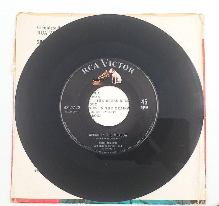 Harry Belafonte Pretty As A Rainbow 45 RPM Single Record RCA 1954 w/ Sleeve 4