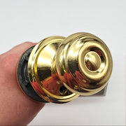Schlage Door Knob Bright Brass 605 Passage Latch GEO F10 2-3/8 & 2-3/4 BS NOS 1