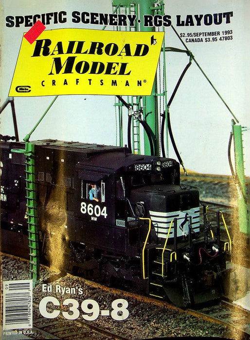 Railroad Model Craftsman Magazine September 1993 Vol 63 No 4 Ed Ryan's C39-8