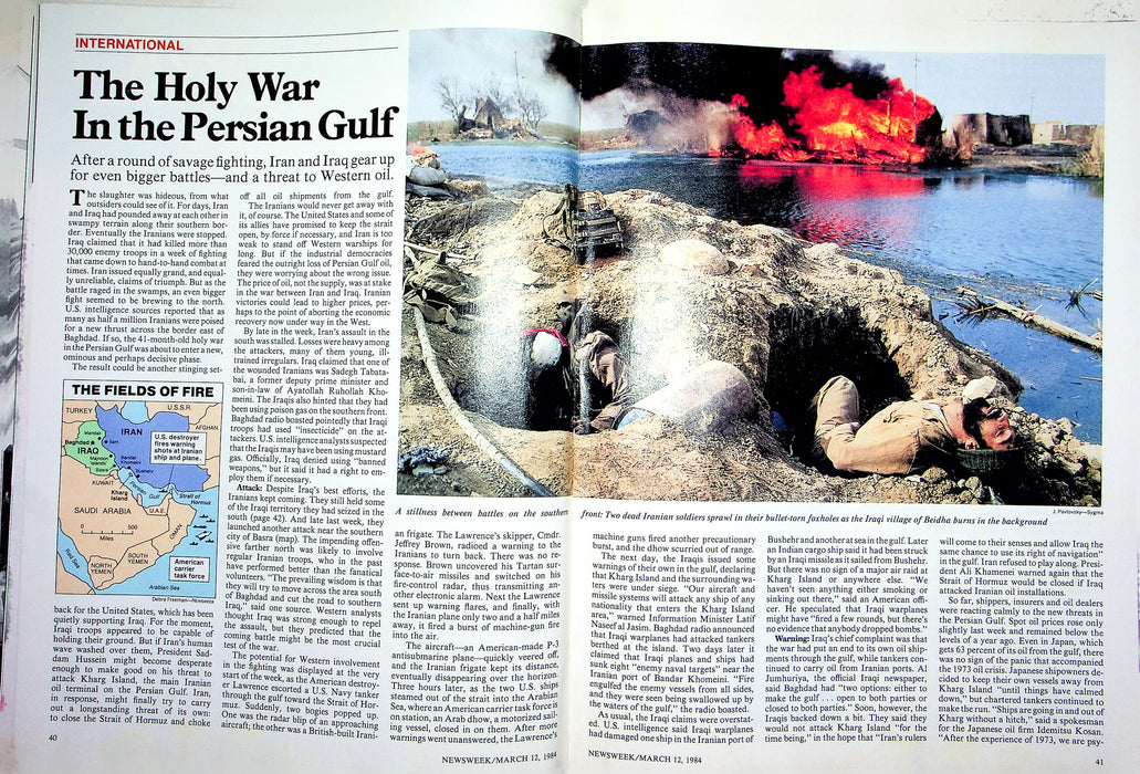 Newsweek Magazine March 12 1984 Holy War Persian Gulf Western Oil Iran Iraq