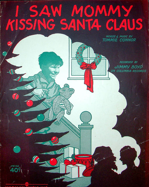 Sheet Music I Saw Mommy Kissing Santa Claus Tommie Connor 1952 Christmas Music 1