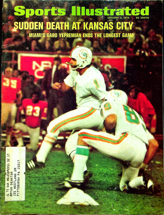 Sports Illustrated Magazine January 3 1972 Kansas City Sanderson Boston Bruin