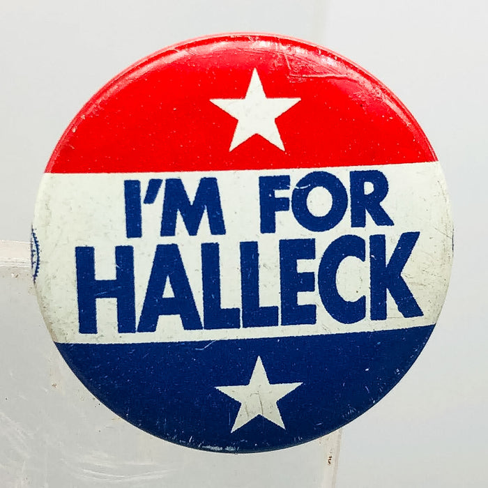 I'm For Halleck Button Pinback .75" Charles Republican Politics Campaign Indiana