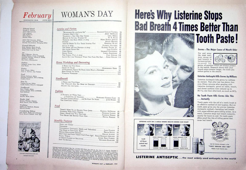 Woman's Day Magazine February 1955 British Home Terms Proud Income Tax Payers