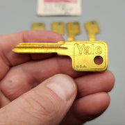 5x Yale EB9810 Key Blanks B10R Keyway Brass NOS 1