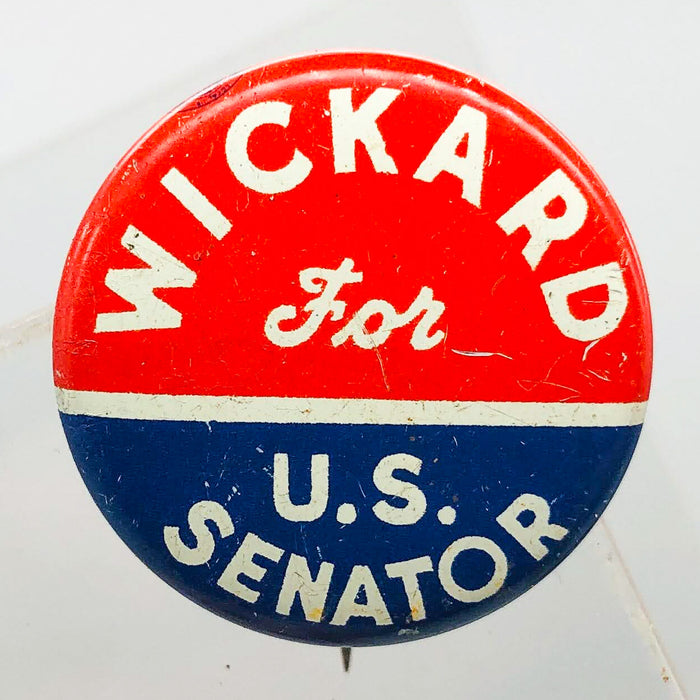 Wickard For US Senator Button 1" Pinback Indiana Political Campaign