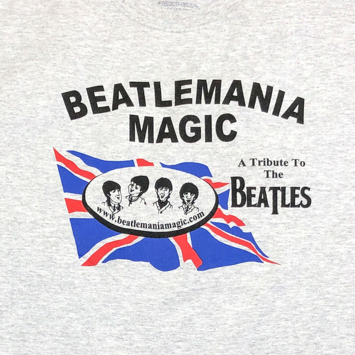 Beatlemania Magic T Shirt 2XL Gildan Touring Tribute Band Cotton Poly Lt Gray