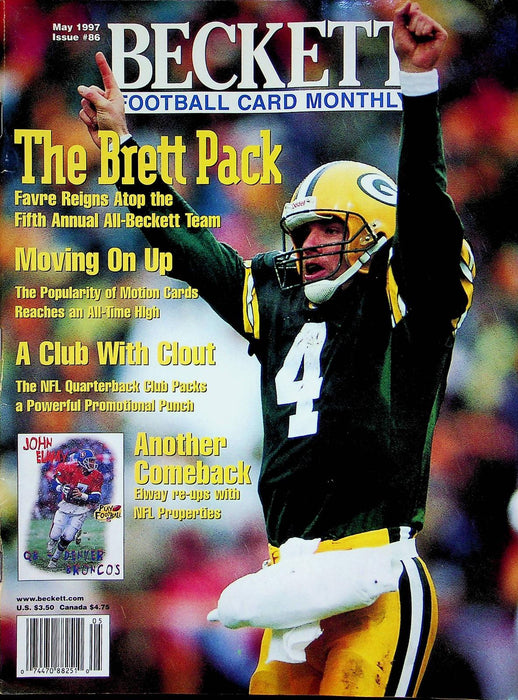 Beckett Football Magazine May 1997 # 86 Brett Favre Green Bay Packer Jim Kelly 1 1