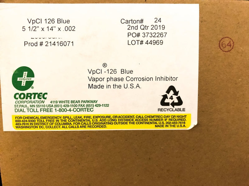 50pk VCI Storage Bags 5.5" x 14" Anti Corrosion Heat Seal 2 Mil Firearm Coins 5