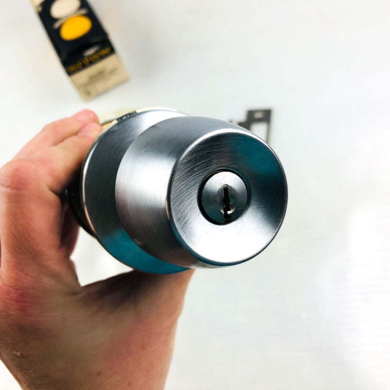 Arrow 351 Panic Proof Door Knob Lockset Keyed DCF 26D Satin Chrome Cylinder 1