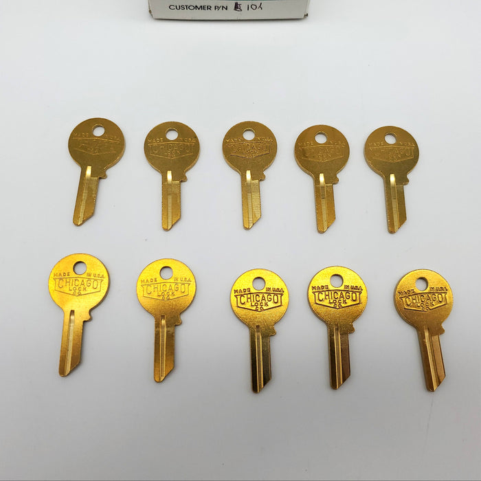 10x Chicago Lock Co. KP-3 Key Blanks Keyway Brass 4 Pin NOS