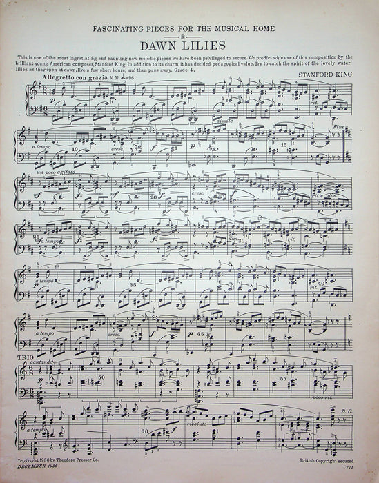 Rondo Gavotte 6th Violin Sonata Sheet Music Johann Bach Song 1936 Etude Magazine 1