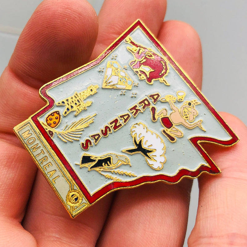 Vintage Lions Club Lapel Pin Pinback Arkansas State Outline Montreal Canada