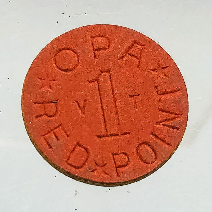 WW2 Ration Ticket Token Coupon Office of Price Administration OPA 1 Red Point VT