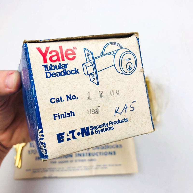 Yale Tubular Deadlock 6 Pin Cylinder Locks 170 1/4 US03 Bright Brass KA5 New NOS