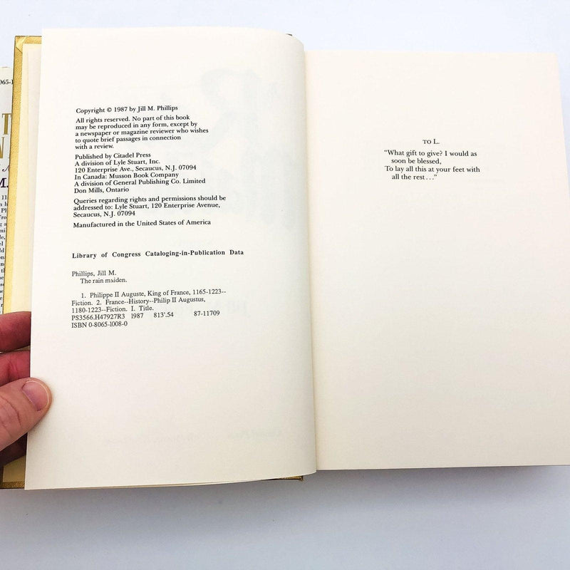 The Rain Maiden Hardcover Jill M Phillips 1987 12th Century France First Queen 9