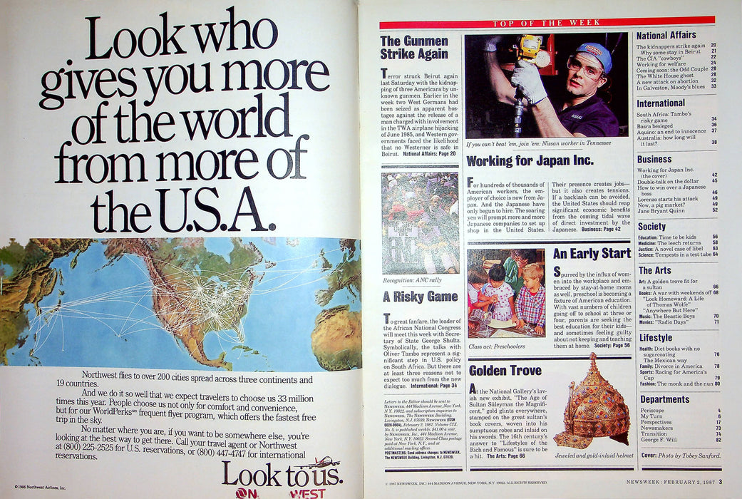 Newsweek Magazine February 2 1987 Japanese Companies Hiring Craze Americans