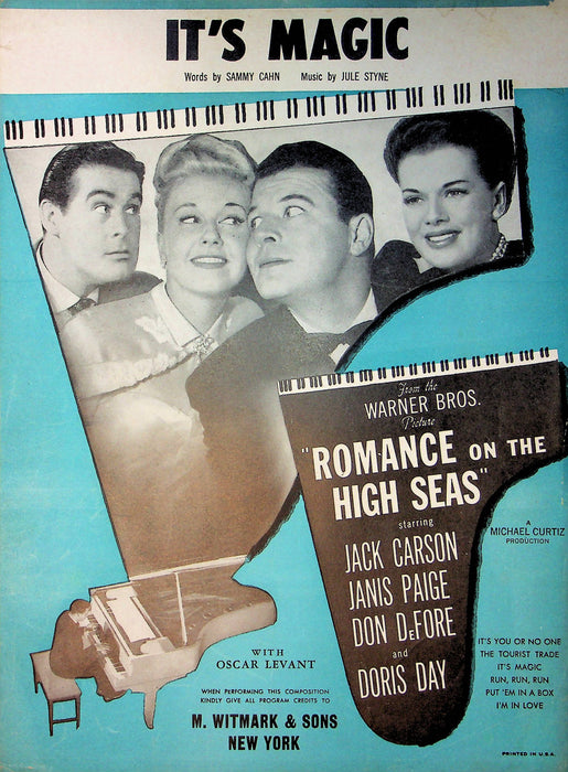 Romance On The High Seas Sheet Music It's Magic Doris Day Sammy Cahn Jule Styne 1