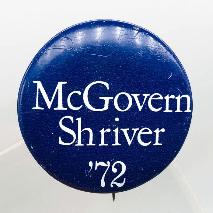 McGovern Shriver Political Button Pin 1.25" Presidential Campaign 1972 Blue 5