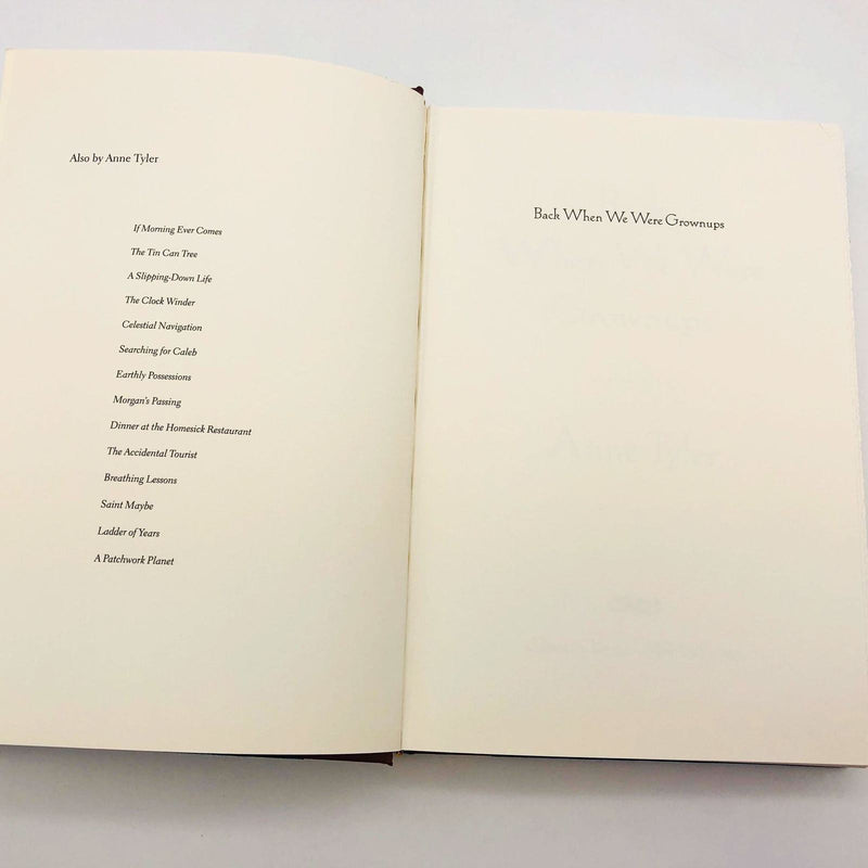 Anne Tyler Book Back When We Were Grownups Hardcover 2001 1st Edition Old Age 7