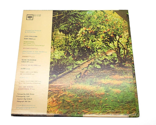 Andy Williams Born Free 33 RPM LP Record Columbia 1967 CS 9480 2