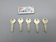 5x Yale RN12 1/2 Key Blanks JF Keyway Nickel Silver 6 Pin NOS 3
