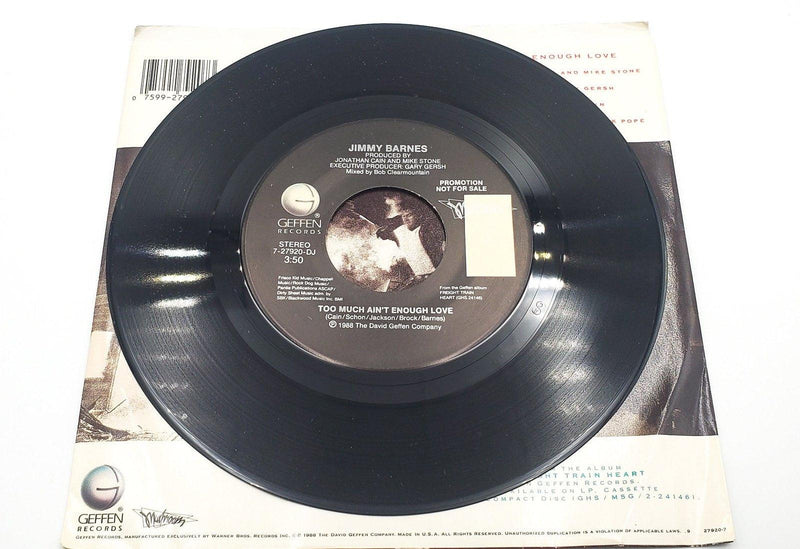 Jimmy Barnes Too Much Ain't Enough Love Record 45 RPM Single Geffen 1988 Promo 4