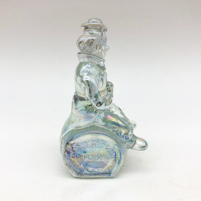Vintage Moser Glass Clown Figurine The Performer Toby 1982 Signed Clear Slag