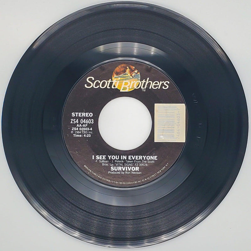 Survivor I Can't Hold Back Record 45 RPM Single ZS4 04603 Scotti Bros 1984 2