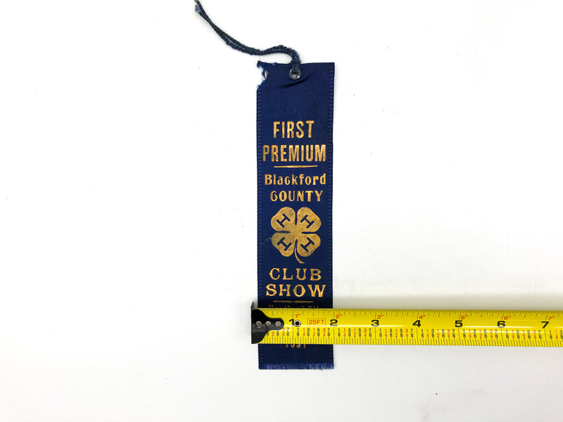 Vintage 4-H Club Show Ribbon First Premium Blackford Hartford Indiana 1930s