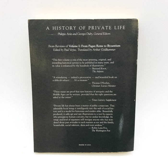 A History Of Private Life Paperback Philippe Aries 1988 Medieval Life History 2