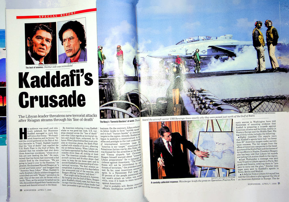 Newsweek Magazine April 7 1986 Reagan Kaddafi Killed Honduras US Troops Vietnam