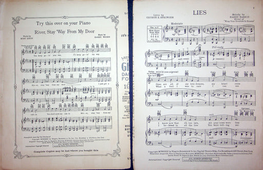 Sheet Music Lies Abe Lyman George Springer Harry Barris 1931 Piano Vocal Song 2