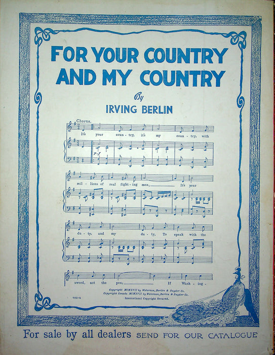 Sheet Music From Here To Shanghai Irving Berlin Newhoff Phelps 1917 WW1 Love 3