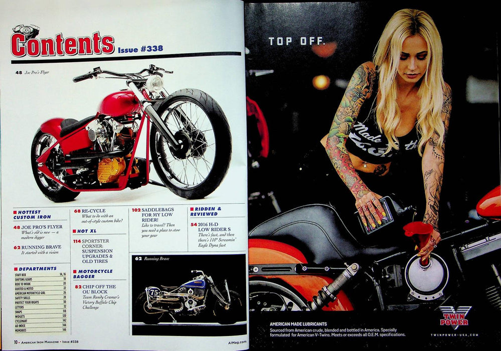 American Iron Motorcycle Magazine Jul # 338 2016 Harley Cafe Racer Dyna S Review