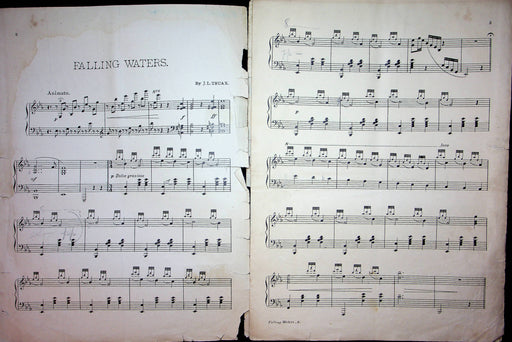 Falling Waters or Waters of Yosemite Vintage Sheet Music Piano JL Truax 1926 2