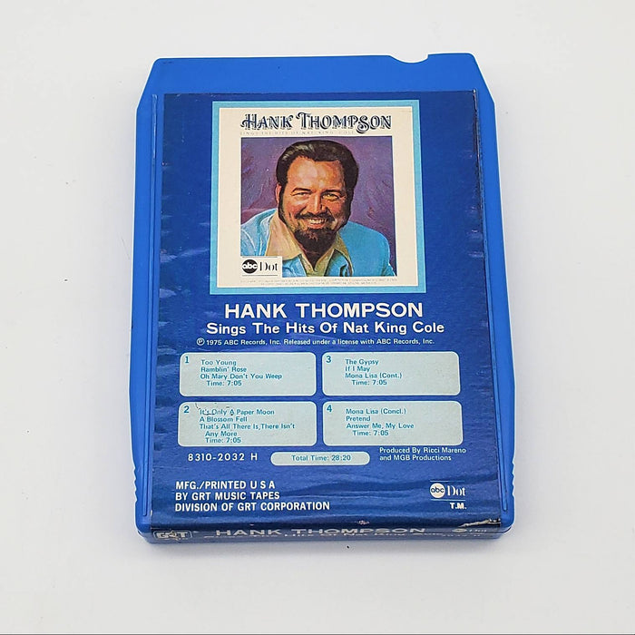 Hank Thompson Sings The Hits Of Nat "King" Cole 8-Track Tape Album ABC DOT 1975