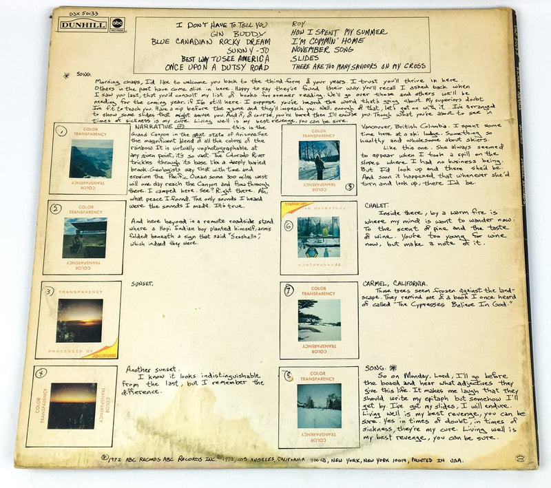 Richard Harris Slides Record 33 RPM LPDunhill 1972 Gate Fold Picture Sleeve 2