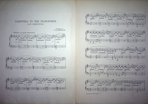 Sheet Music Farewell To The Piano Beethoven 1909 Eclipse Publishing Co Beaux Art 2
