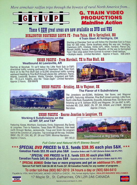 Railfan & Railroad Magazine February 2004 Vol 23 No 2 BNSF Emporia Subdivision