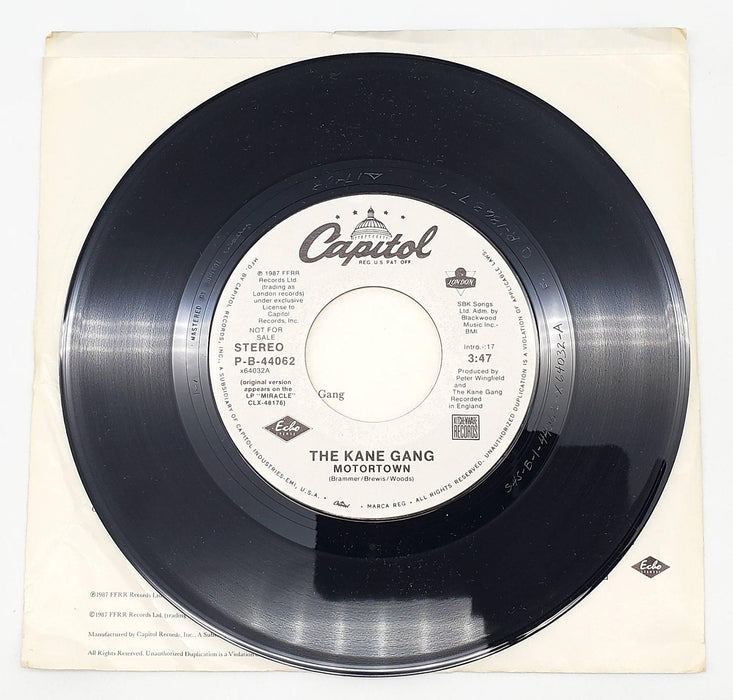 The Kane Gang Motortown 45 RPM Single Record Capitol 1987 PROMO P-B-44062 4