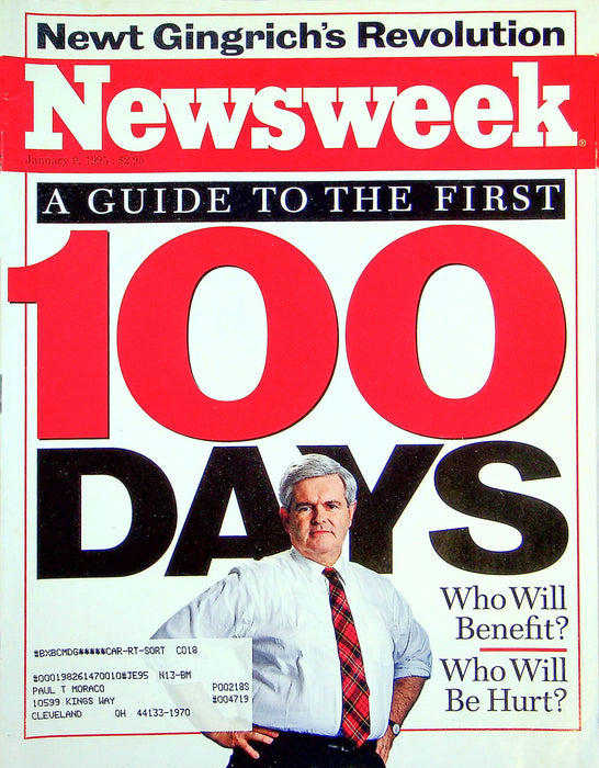 Newsweek Magazine January 9 1995 Newt Gingrich House Speaker Russia War Chechnya