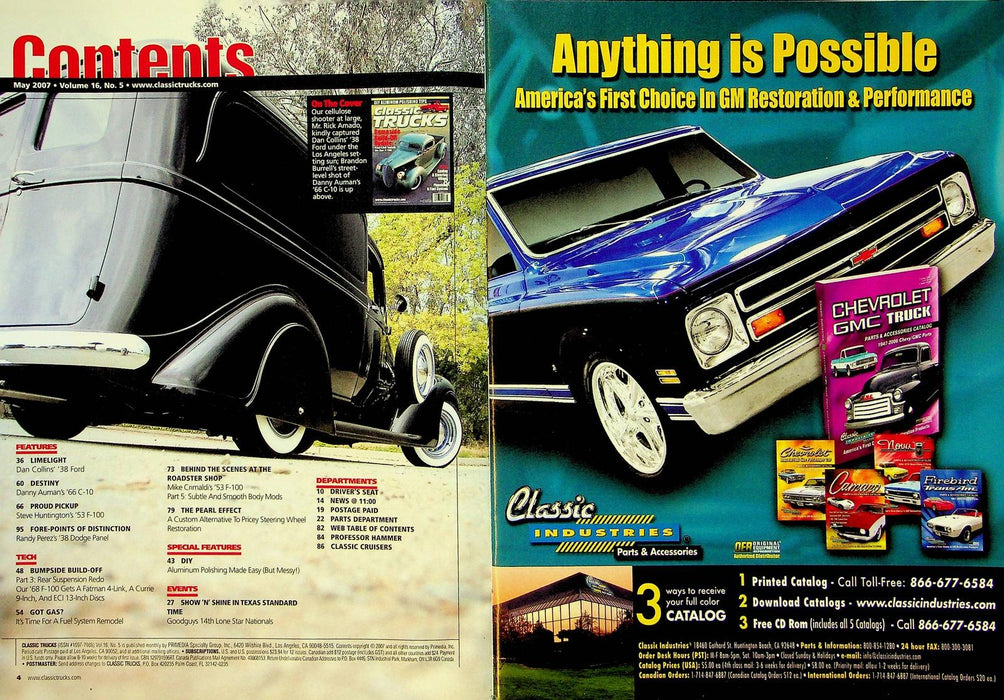 Classic Trucks Magazine May 2007 Vol 16 No 5 Saving Steering Wheel Fuel System