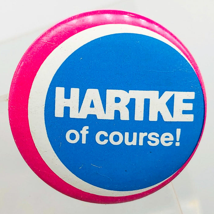 Hartke Of Course Button Pin 1.25" Indiana Senator Presidential Campaign Pink 7