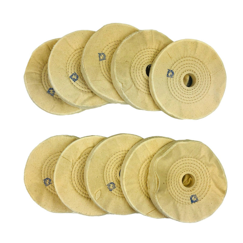 6" Buffing Polishing Wheel Buffer Pad 10pk 1" Arbor Cotton 50 Ply Spiral Sewn 1