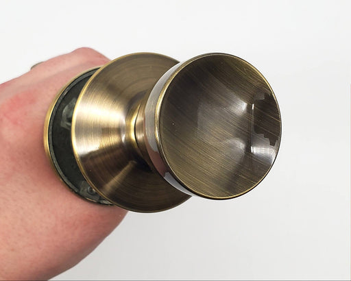 Schlage Door Knob Antique Brass Passage Latch 609 Bell F10N 2-3/8 & 2-3/4in NOS 1