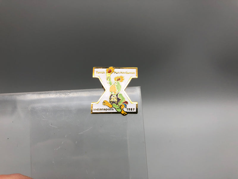 Vintage Pan Am Games Lapel Pin Indianapolis 1987 10th Year Enamel Bird Torch
