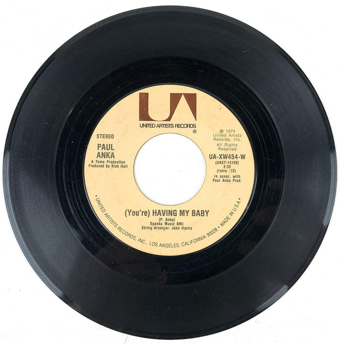 Paul Anka 45 RPM Records You're Having My Baby / Papa United Artists 1974 2