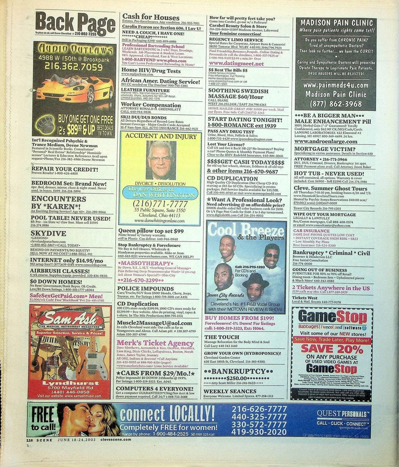 Cleveland Scene Magazine June 2003 No 25 Indie Sonic Youth Interview Kim Gordon 4